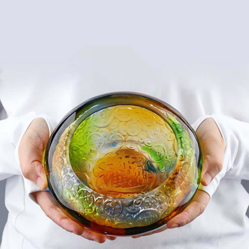 手作りのLiuliクリスタル宝ボウルインゴットアートピースホームデコレーション - image 0