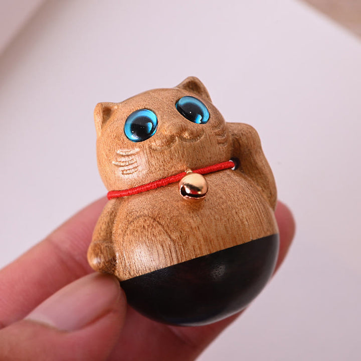 Buddha Stonesミニ招き猫子猫フィービー・ジェンナン木製祝福飾り - image 3