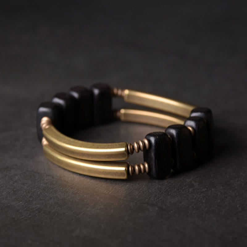 Buddha Stonesチベット黒檀銅 バランス 二重層ブレスレット - 17～17.5cm - image 0