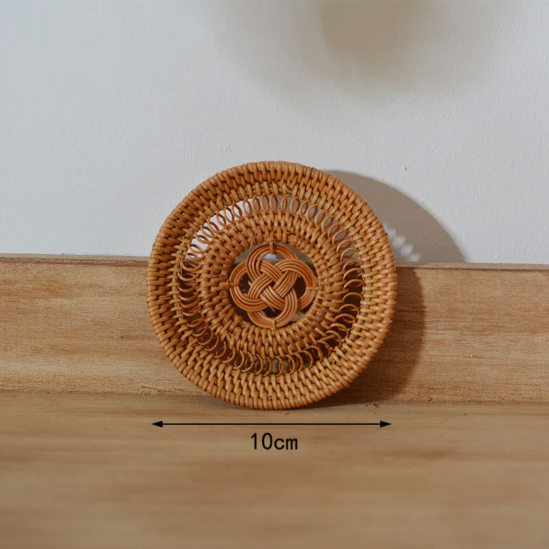 陶器の花柄ラタンカップマットティーカップコースター