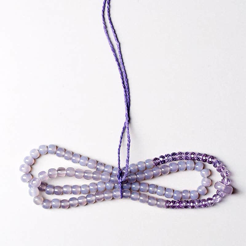 天然アメジストクリスタル瞑想ヒーリングブレスレット - image 3