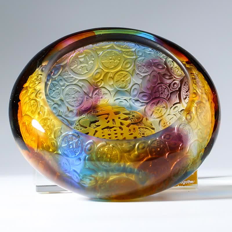 手作りのLiuliクリスタル宝ボウルインゴットアートピースホームデコレーション - image 10