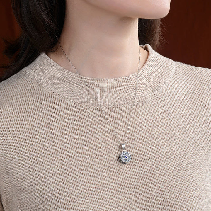 Buddha Stones925 スターリングシルバーオーム・マニ・パドメ・フムラズライト ラピスラズリ ラブピースネックレスペンダント - image 5