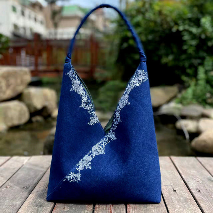 Buddha Stonesハンドメイド刺繍模様キャンバスショルダーバッグトートバッグセット