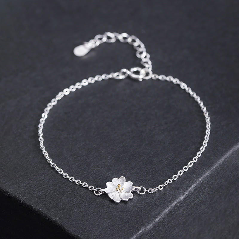 Buddha Stones925スターリングシルバー 桜の祝福チェーンブレスレット - 925スターリングシルバー - image 0